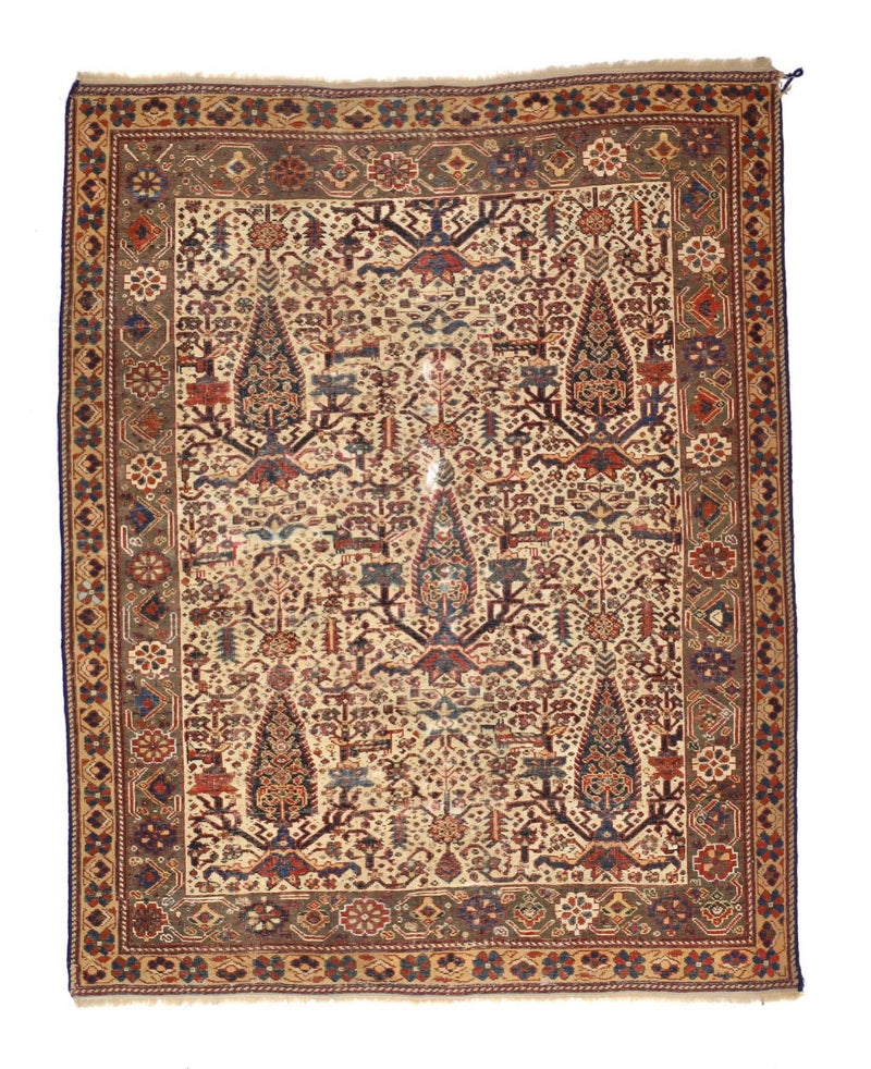 Fine Antique  Malayer Wool Rug 4'1