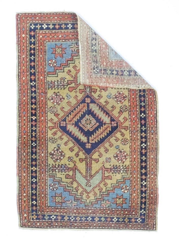 Antique  Heriz Rug 2'6" x 3' 9''