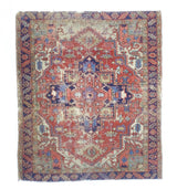 Antique  Heriz Rug 5' 0" x 5' 10"