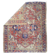 Antique  Heriz Rug 5' 0" x 5' 10"