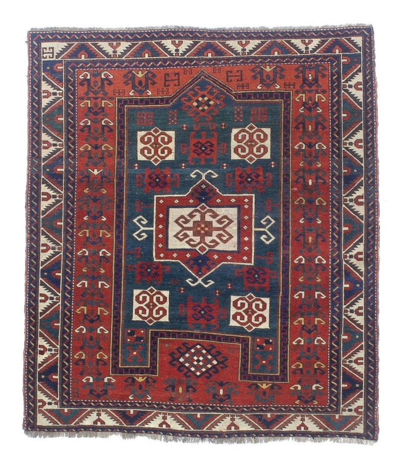 Antique Caucasian Fakhralou Kazak Rug 5' 2'' x 6' 0