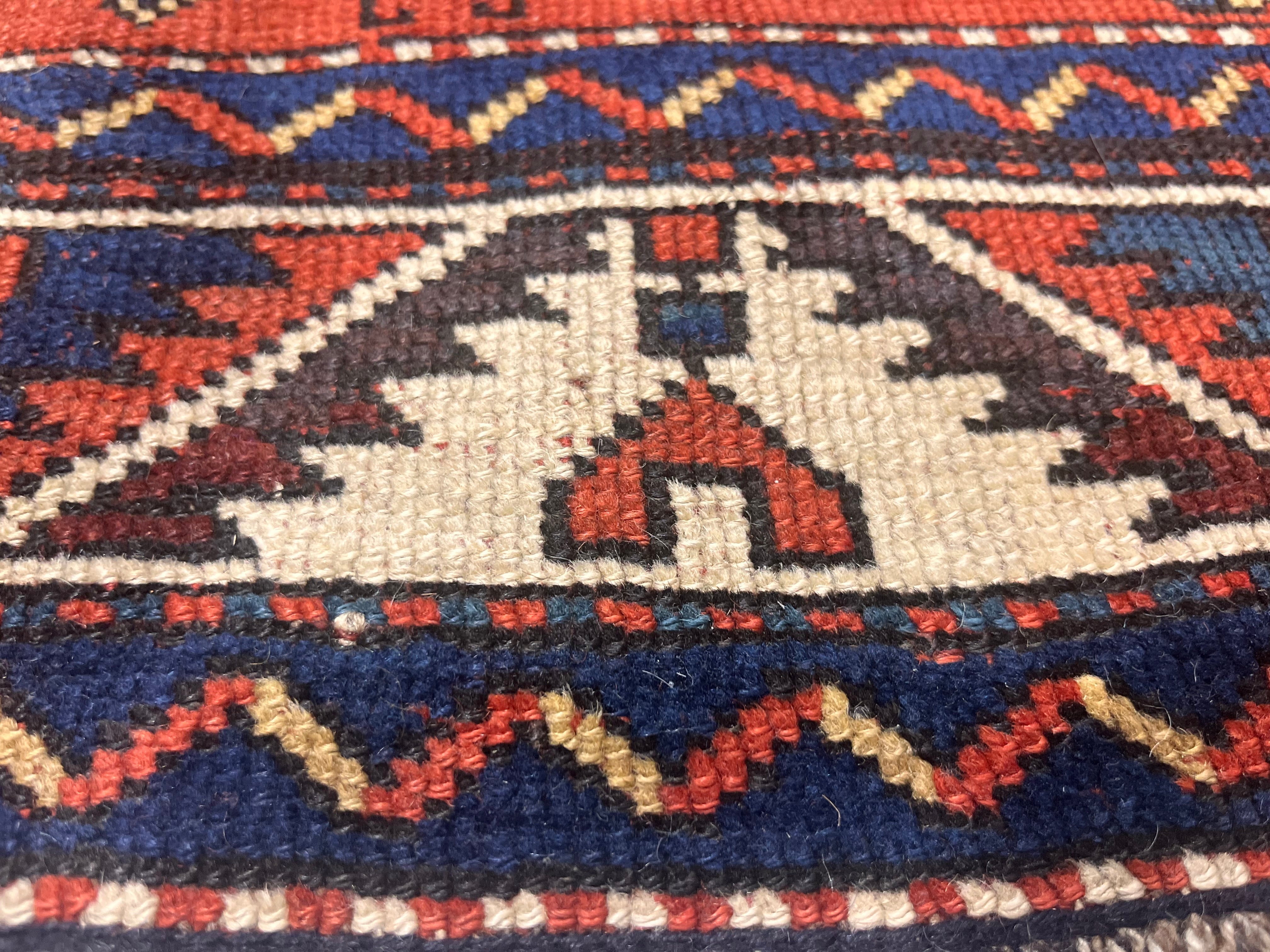Antique Caucasian Fakhralou Kazak Rug 5' 2'' x 6' 0"