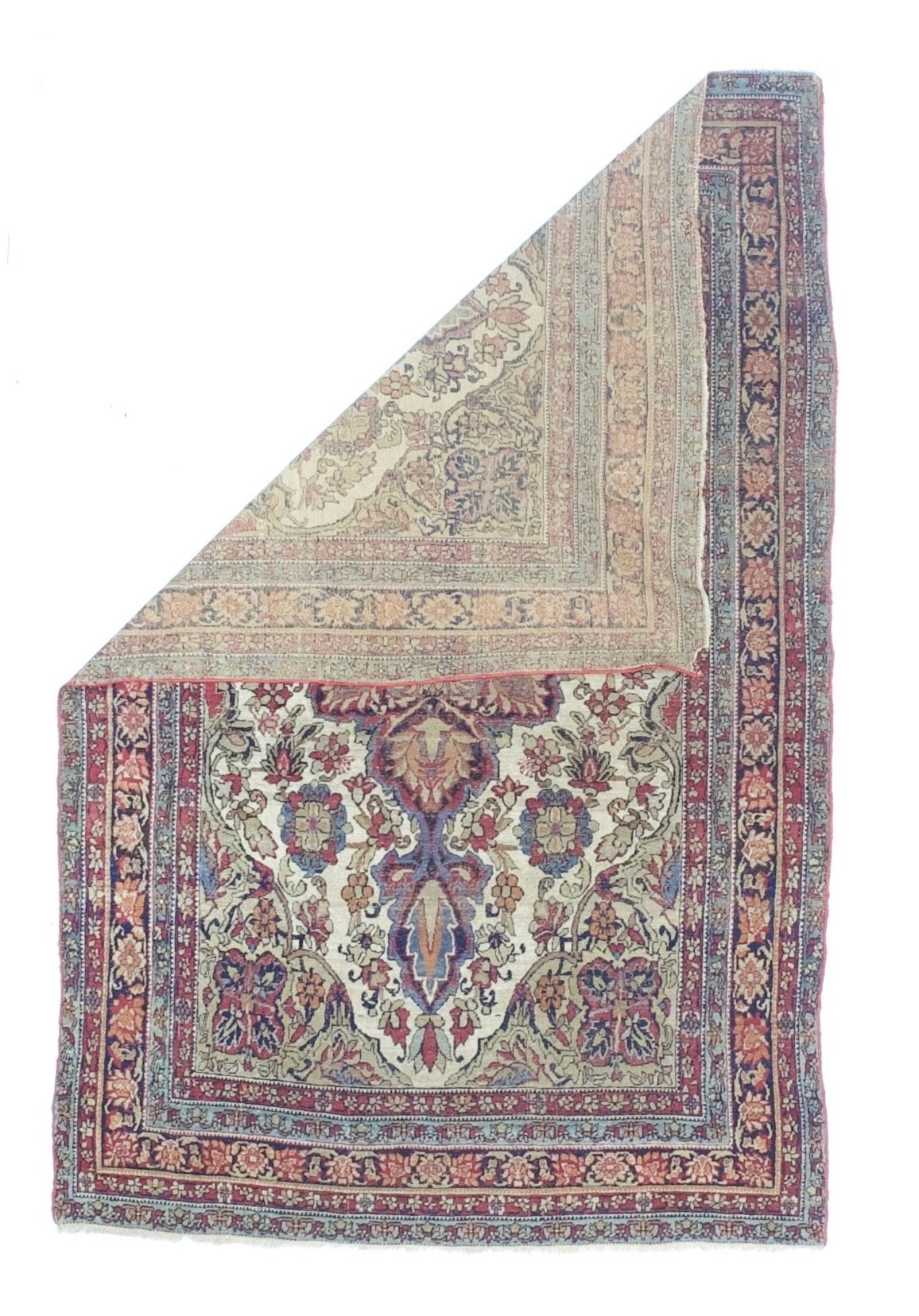 Antique Persian Lavar Kerman Rug 4'4" x 6' 7"