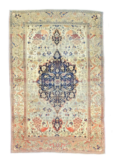 Antique Mohtasham Kashan Rug 4' 4
