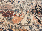 Antique Mohtasham Kashan Rug 4' 4" x 6' 6"