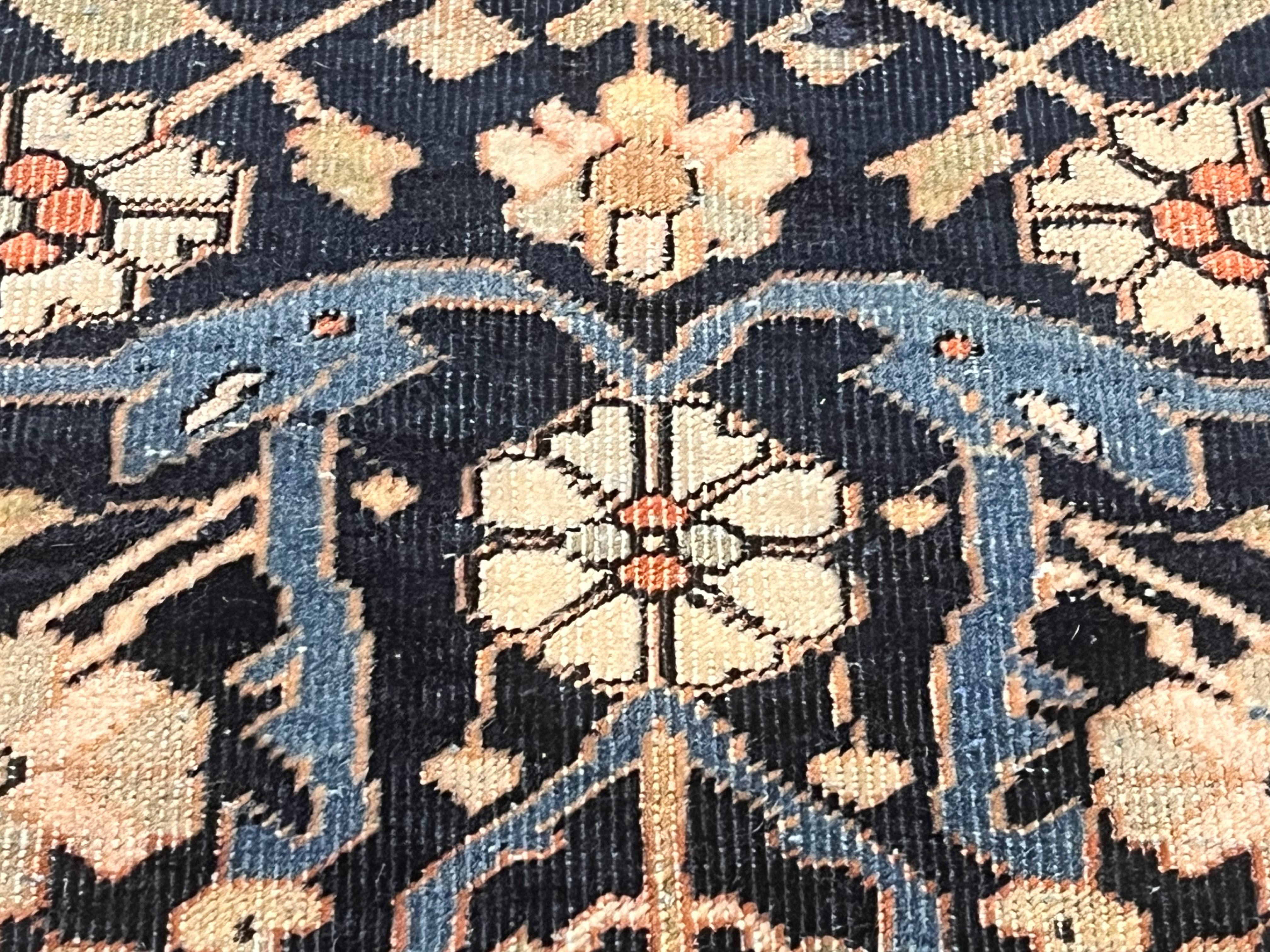 Antique Mohtasham Kashan Rug 4' 4" x 6' 6"