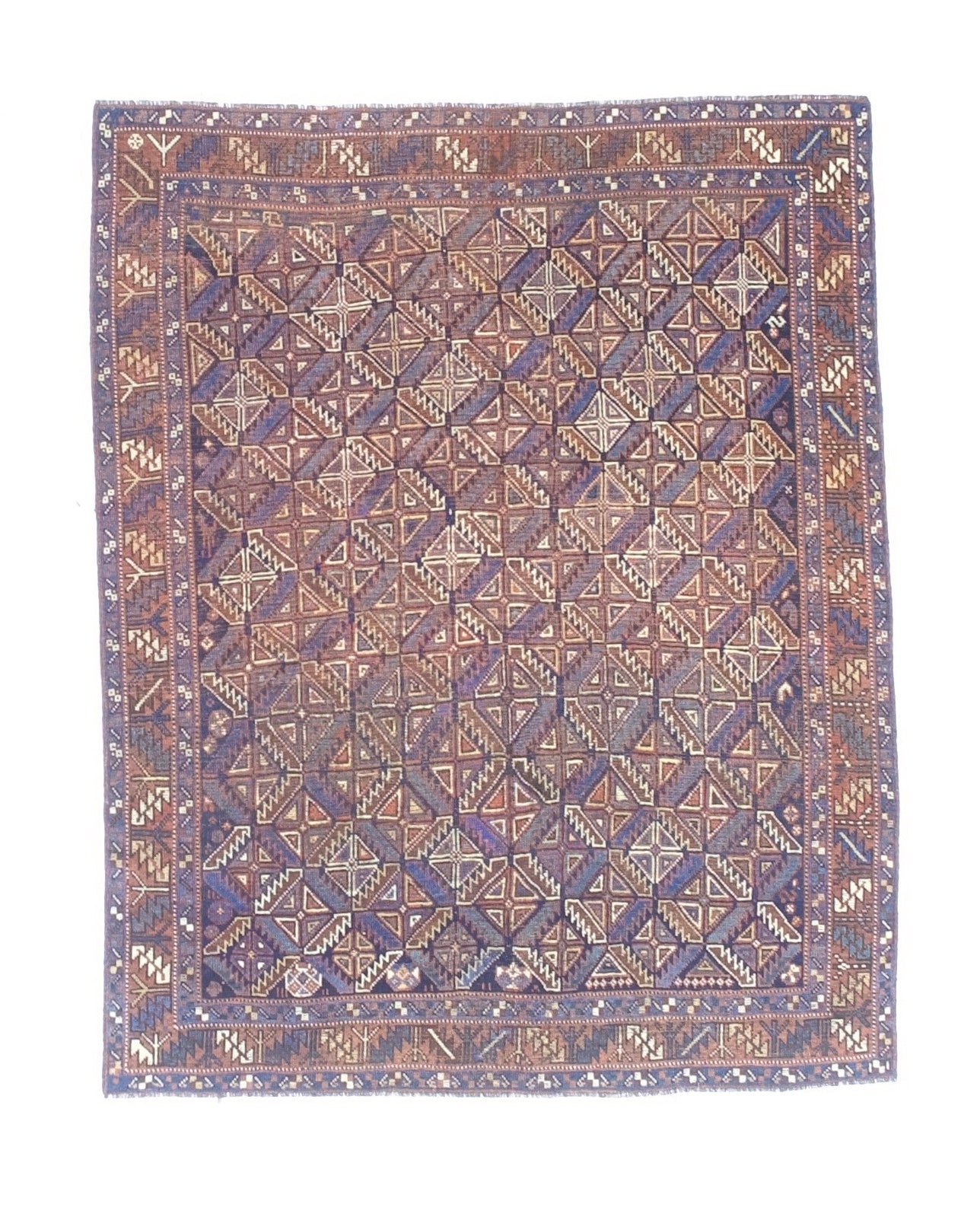 Fine Antique  Khamseh Tribal Wool Rug 4'8" x 5' 10''