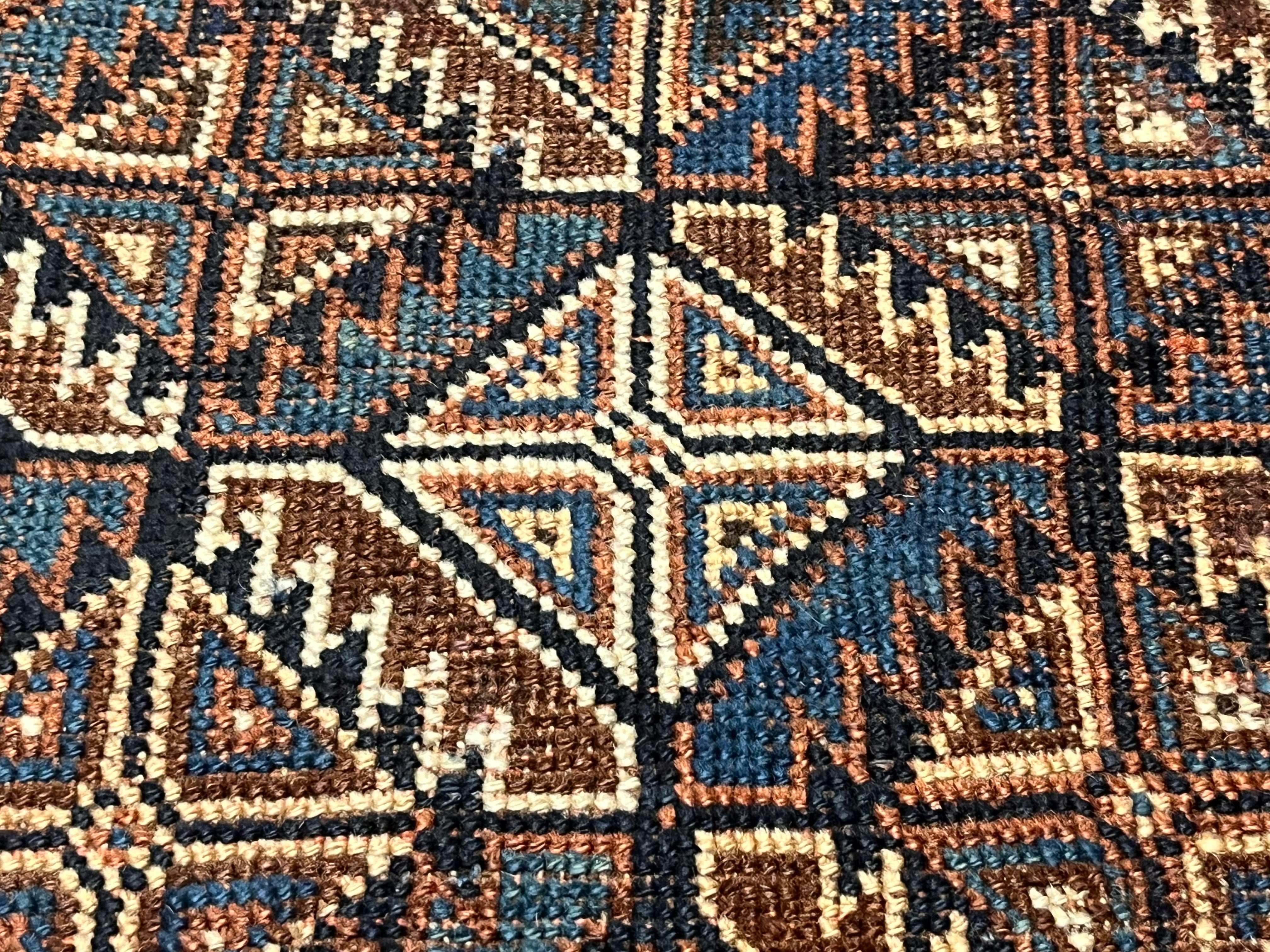 Fine Antique  Khamseh Tribal Wool Rug 4'8" x 5' 10''