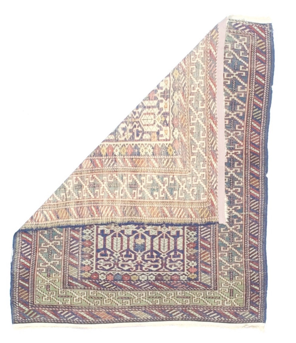 Fine Antique Caucasian Shirvan Konagand Rug 3'9" x 4' 7"