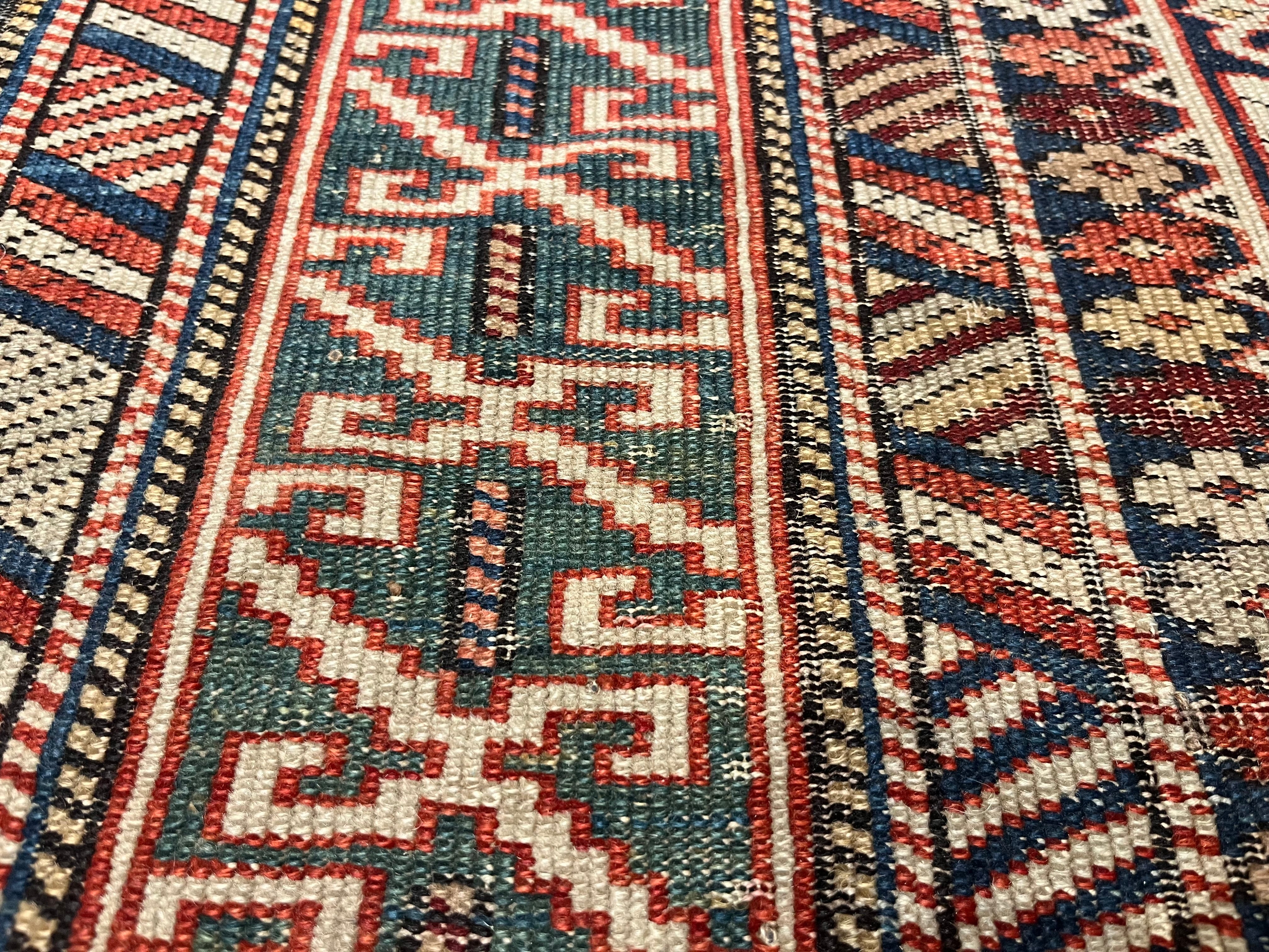 Fine Antique Caucasian Shirvan Konagand Rug 3'9" x 4' 7"