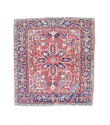 Antique  Heriz Wool Rug 3'11" x 4' 4''