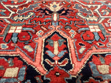 Antique  Heriz Wool Rug 3'11" x 4' 4''