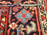 Antique  Heriz Wool Rug 3'11" x 4' 4''
