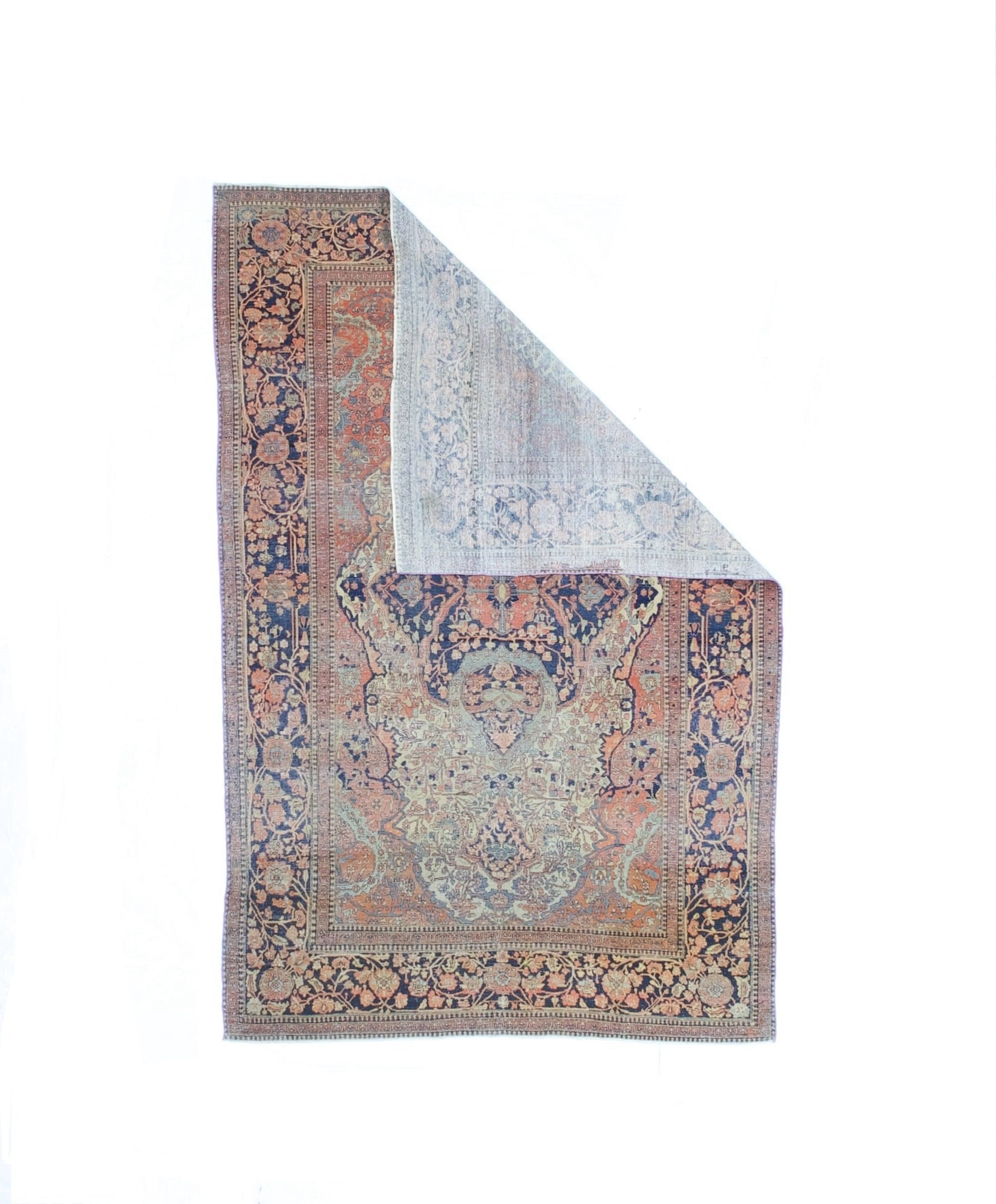 Antique  Mohtasham Kashan Rug 4'5" x 6' 8"