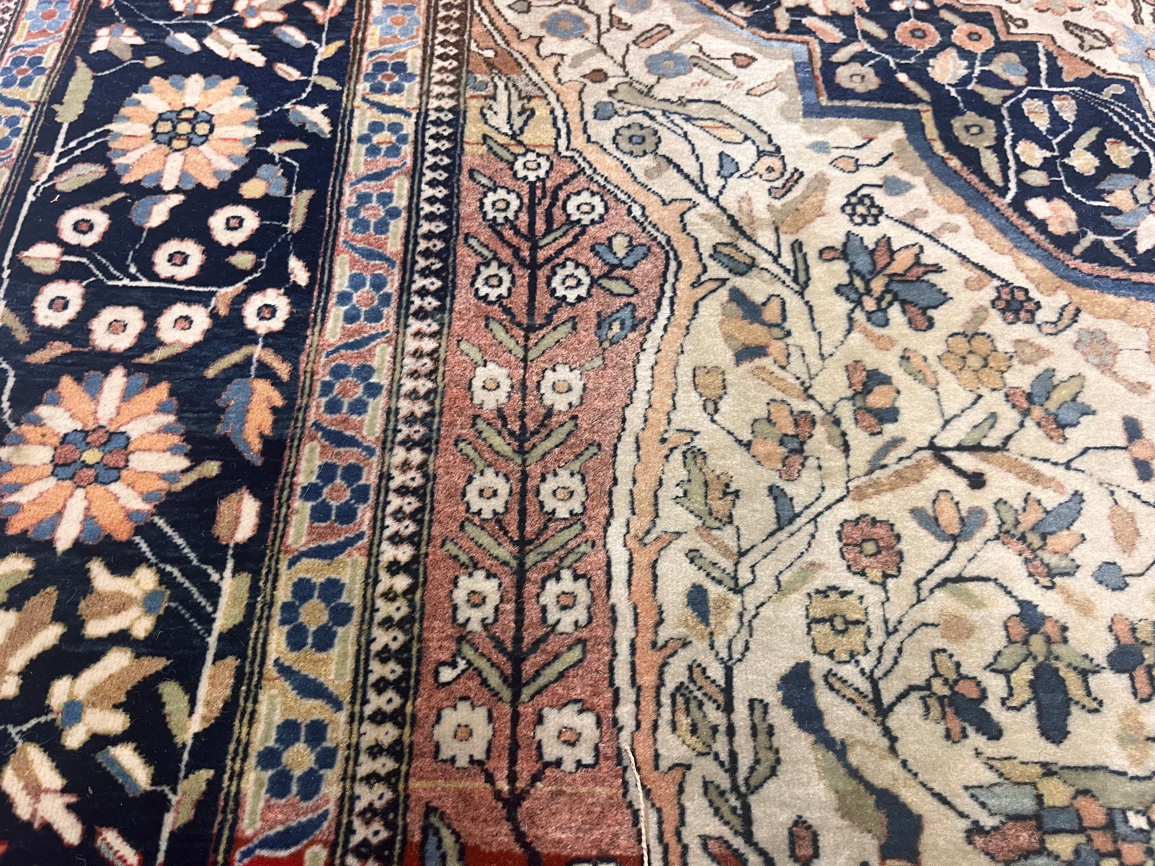 Antique Persian Mohtasham Kashan Rug 4'2" x 6' 5"