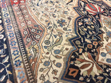 Antique Persian Mohtasham Kashan Rug 4'2" x 6' 5"