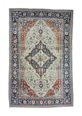 Antique Persian Mohtasham Kashan Rug 4'2" x 6' 5"