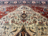 Antique Persian Mohtasham Kashan Rug 4'2" x 6' 5"