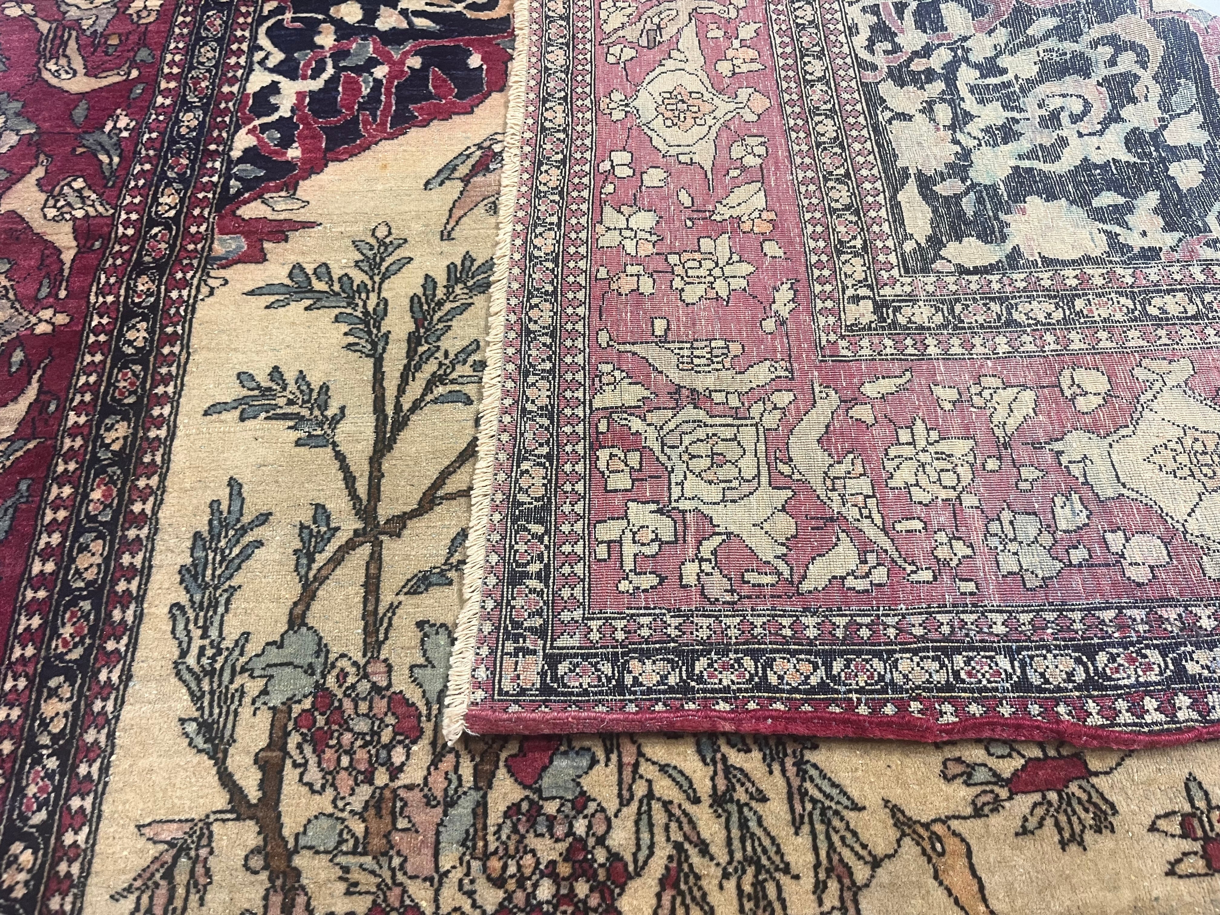 Fine Antique  Tehran Rug 4' 8" x 7' 1"