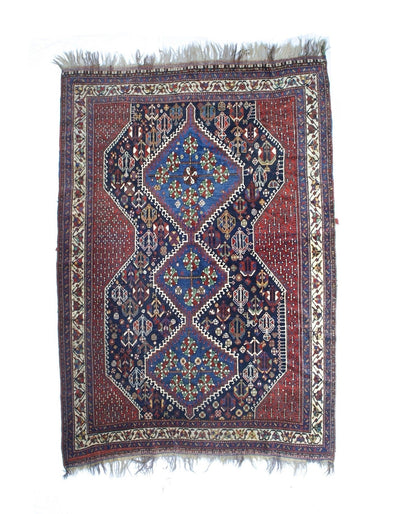 Fine Antique West Tribal Khamseh Rug 6'1
