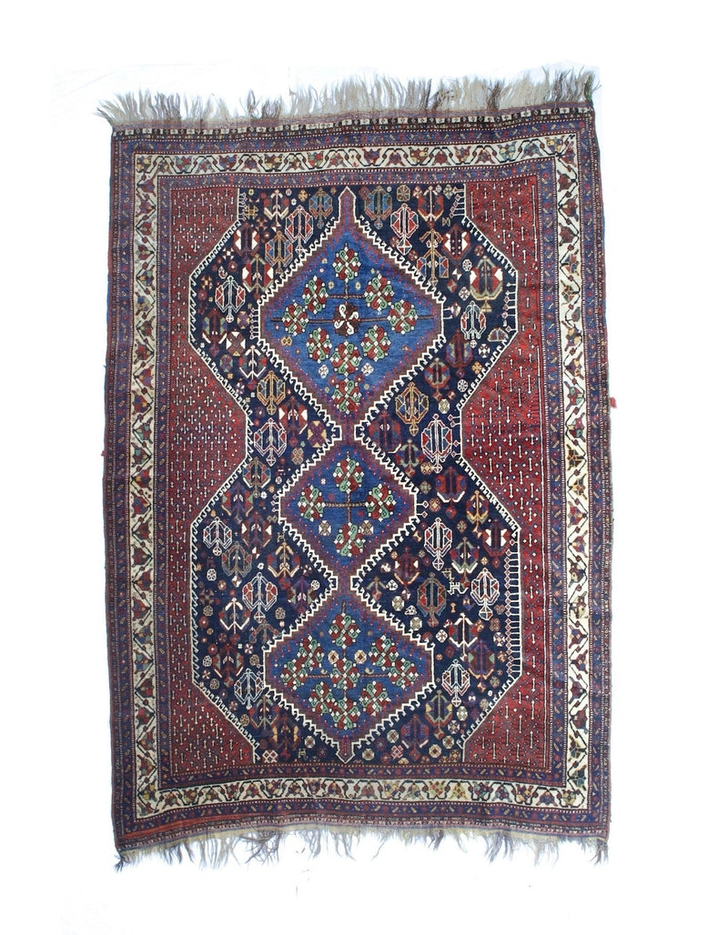 Fine Antique West Tribal Khamseh Rug 6'1