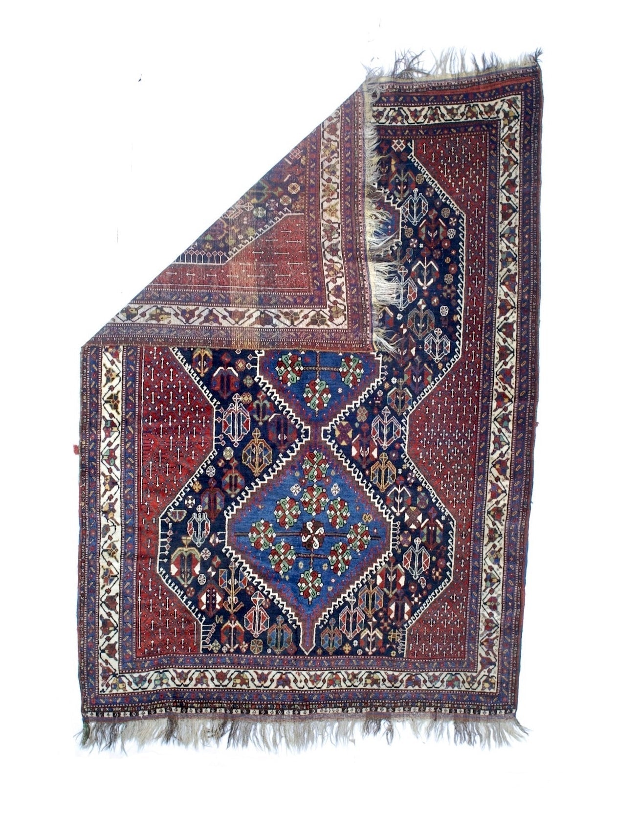 Fine Antique West Tribal Khamseh Rug 6'1" x 8' 8''