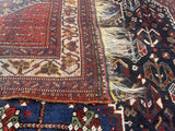 Fine Antique West Tribal Khamseh Rug 6'1" x 8' 8''