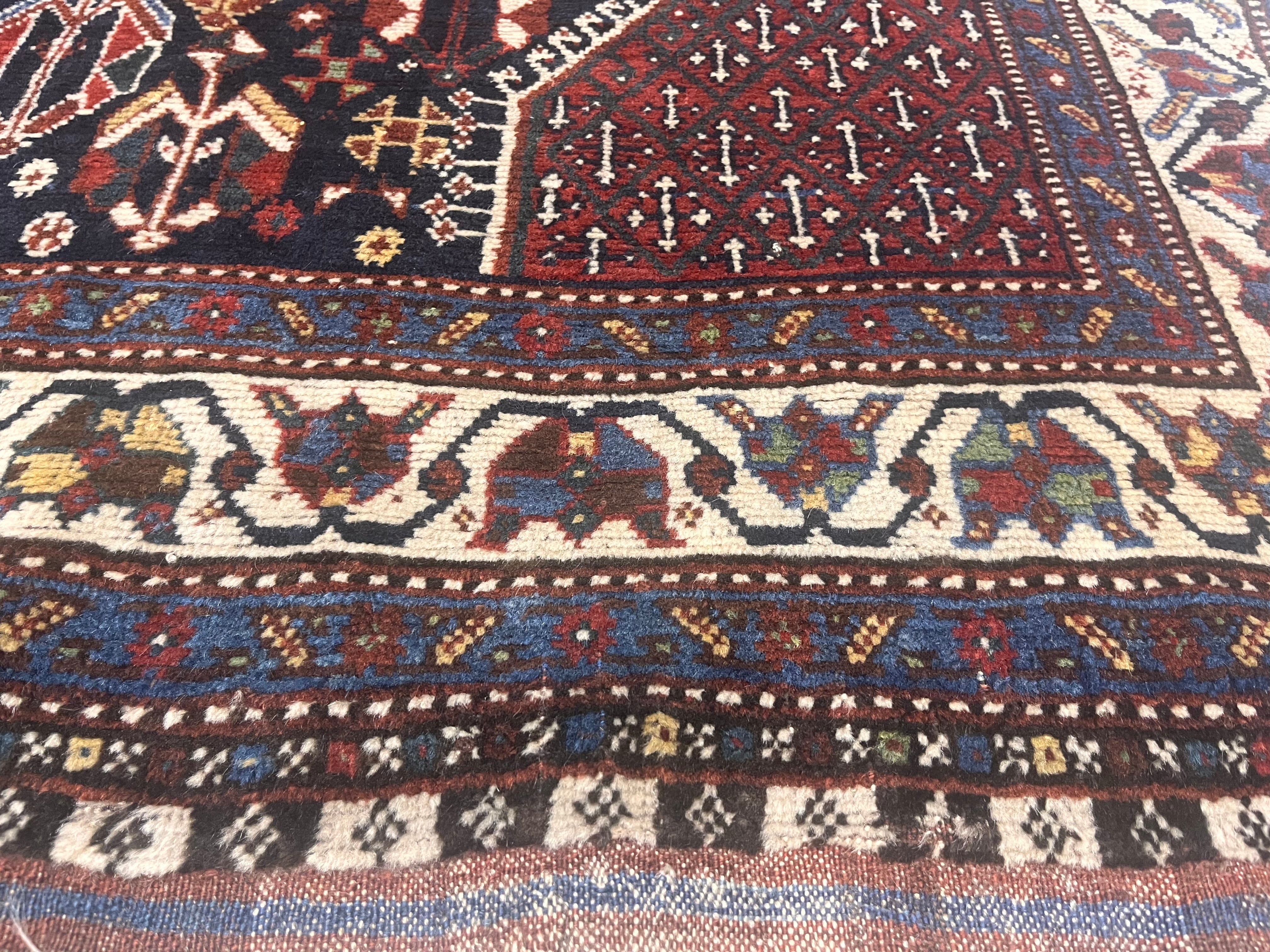 Fine Antique West Tribal Khamseh Rug 6'1" x 8' 8''