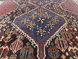 Fine Antique West Tribal Khamseh Rug 6'1" x 8' 8''