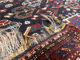 Fine Antique West Tribal Khamseh Rug 6'1" x 8' 8''