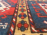 Fine Antique Caucasian Borchelou Kazak Rug 5'6" x 7' 3''