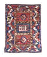 Fine Antique Caucasian Borchelou Kazak Rug 5'6" x 7' 3''