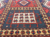 Fine Antique Caucasian Borchelou Kazak Rug 5'6" x 7' 3''