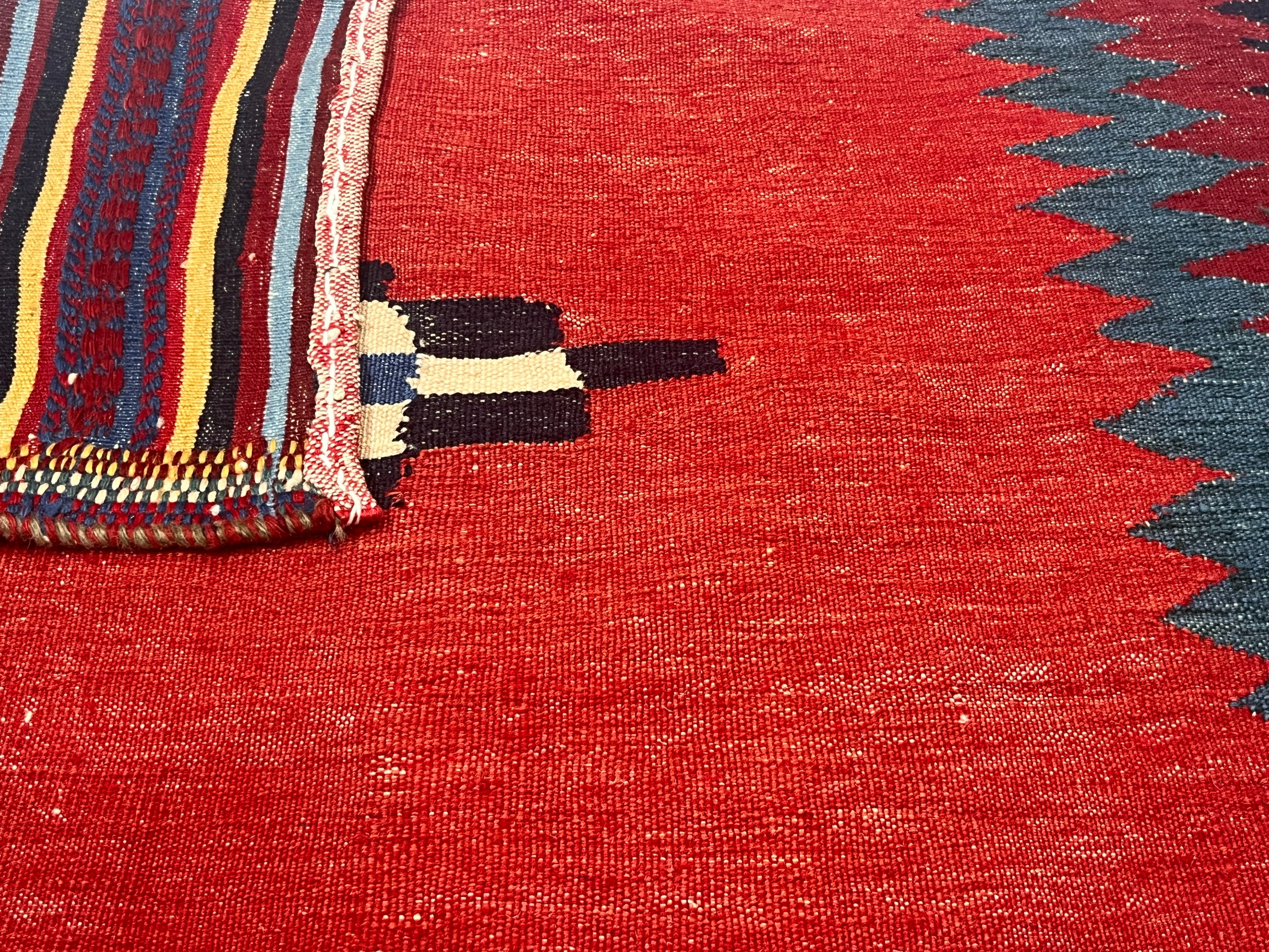 Antique Persian Tribal Kilim Rug 3'4" x 3' 9"