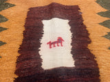 Antique  Tribal Kilim Rug 4'5" x 4' 11''