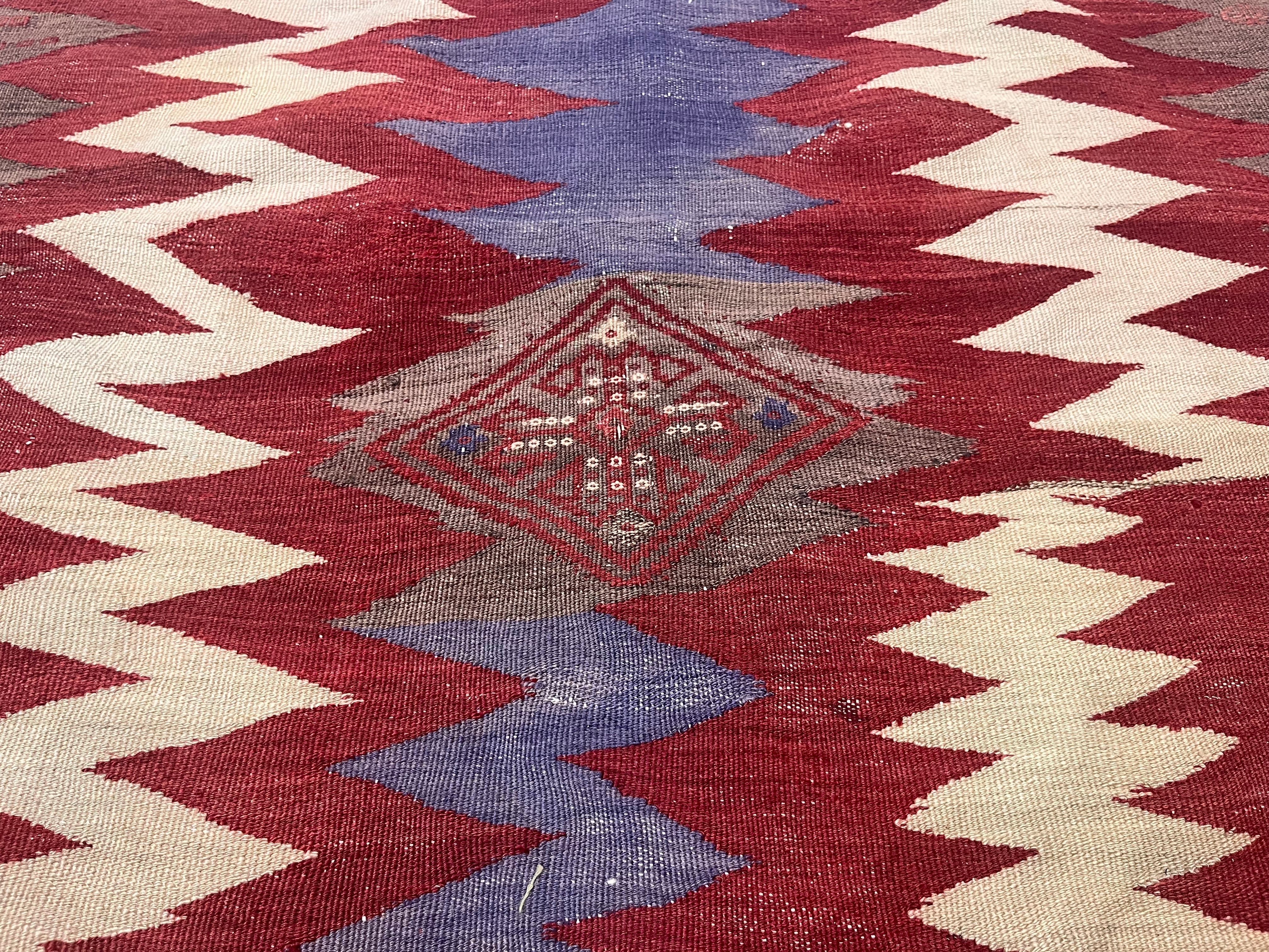 Antique  Tribal Kilim Rug 3'9" x 3' 10''