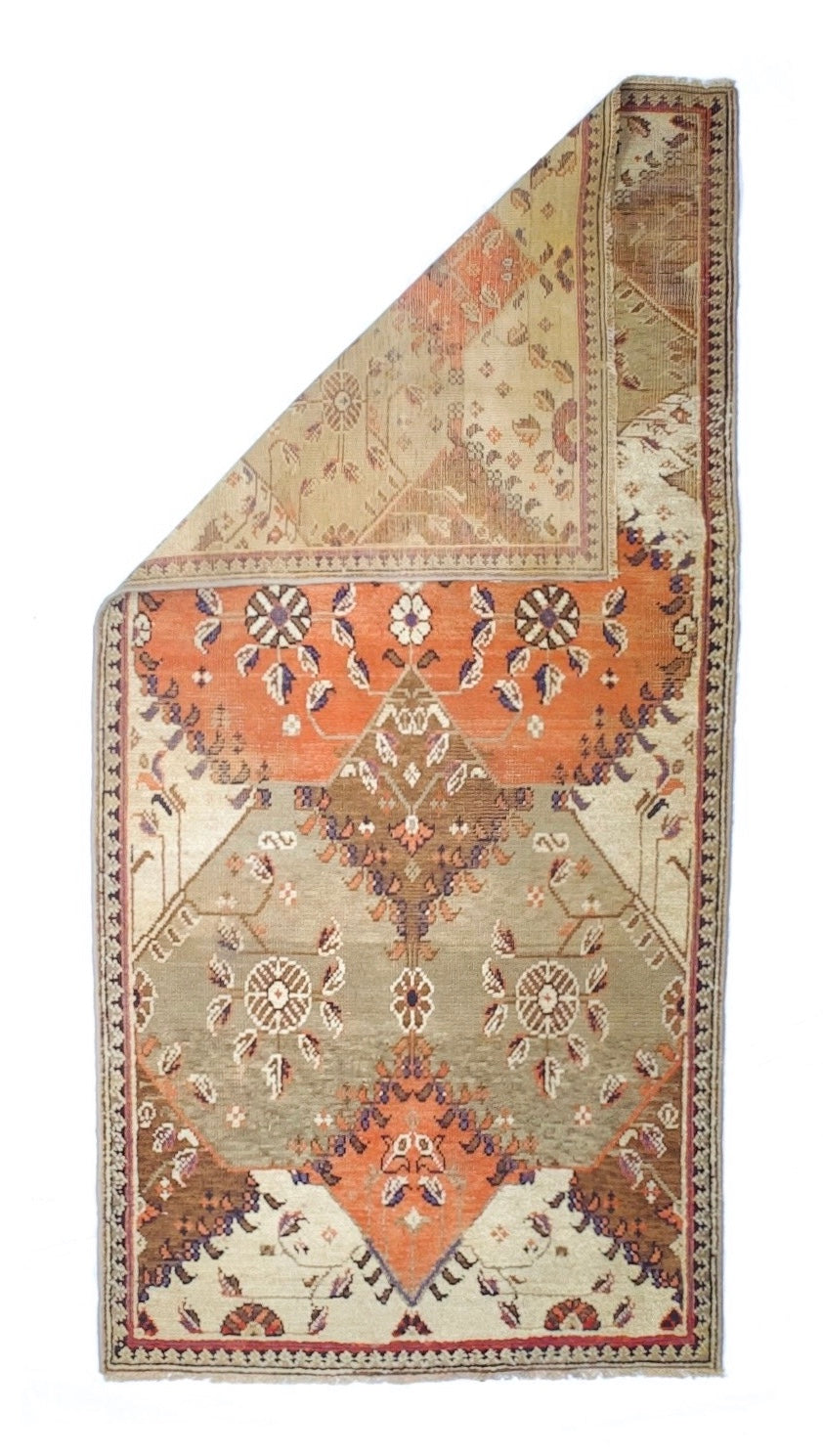 Fine Antique Turkish Short Wool Runner 2'11" x 5' 10"