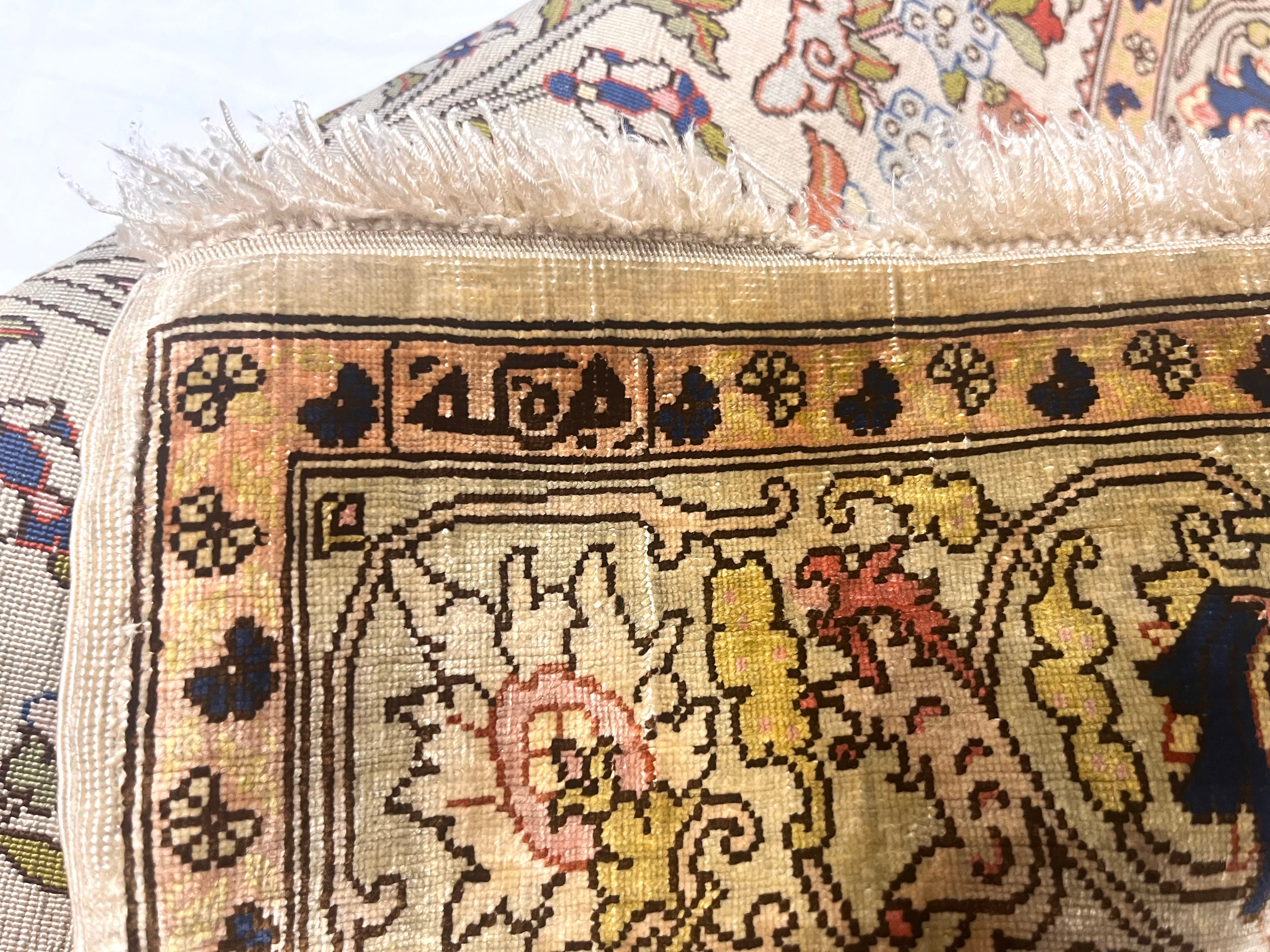 Extremely Fine Antique Silk Rug 2'0" x 3' 5''