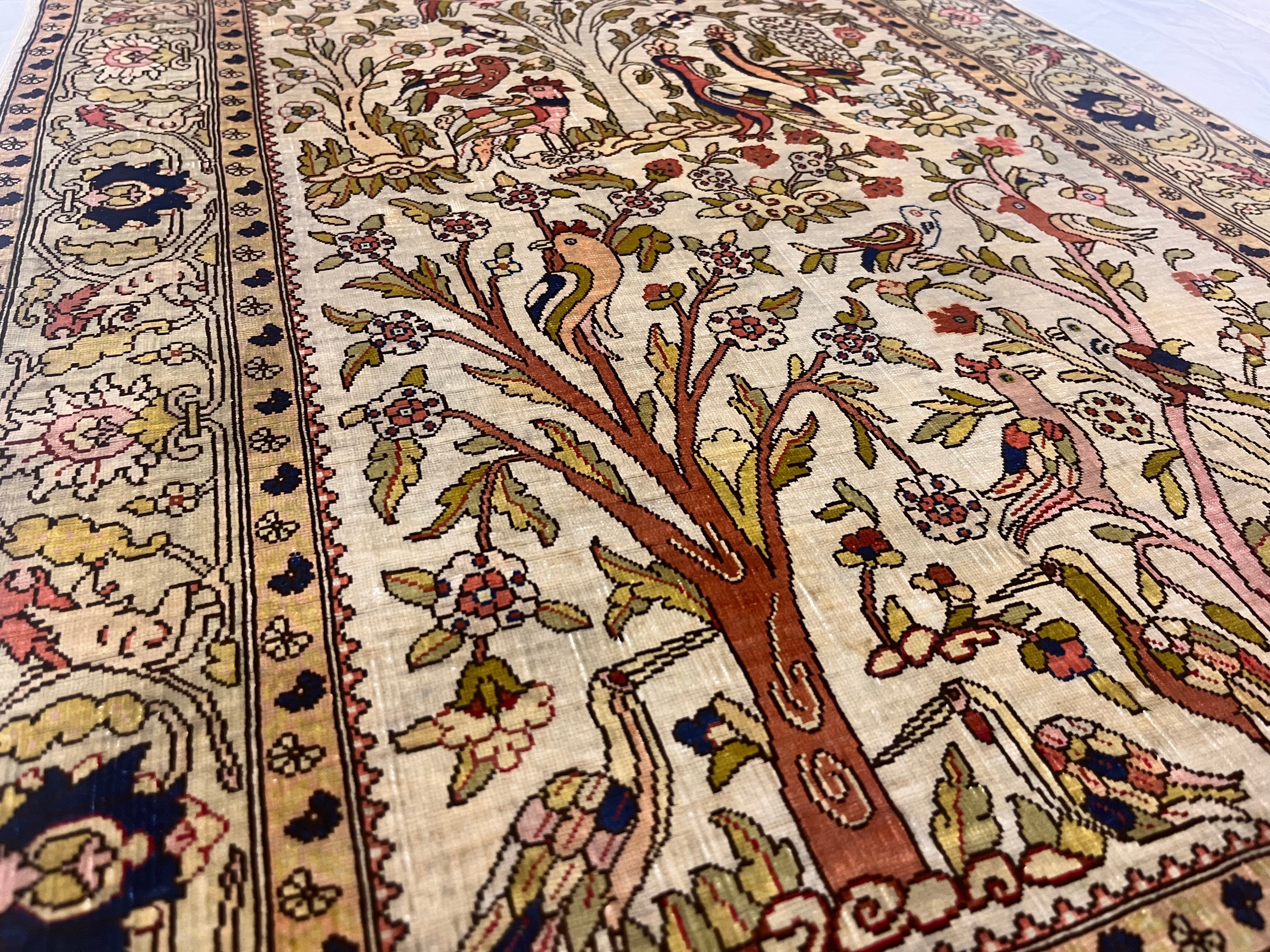 Extremely Fine Antique Silk Rug 2'0" x 3' 5''