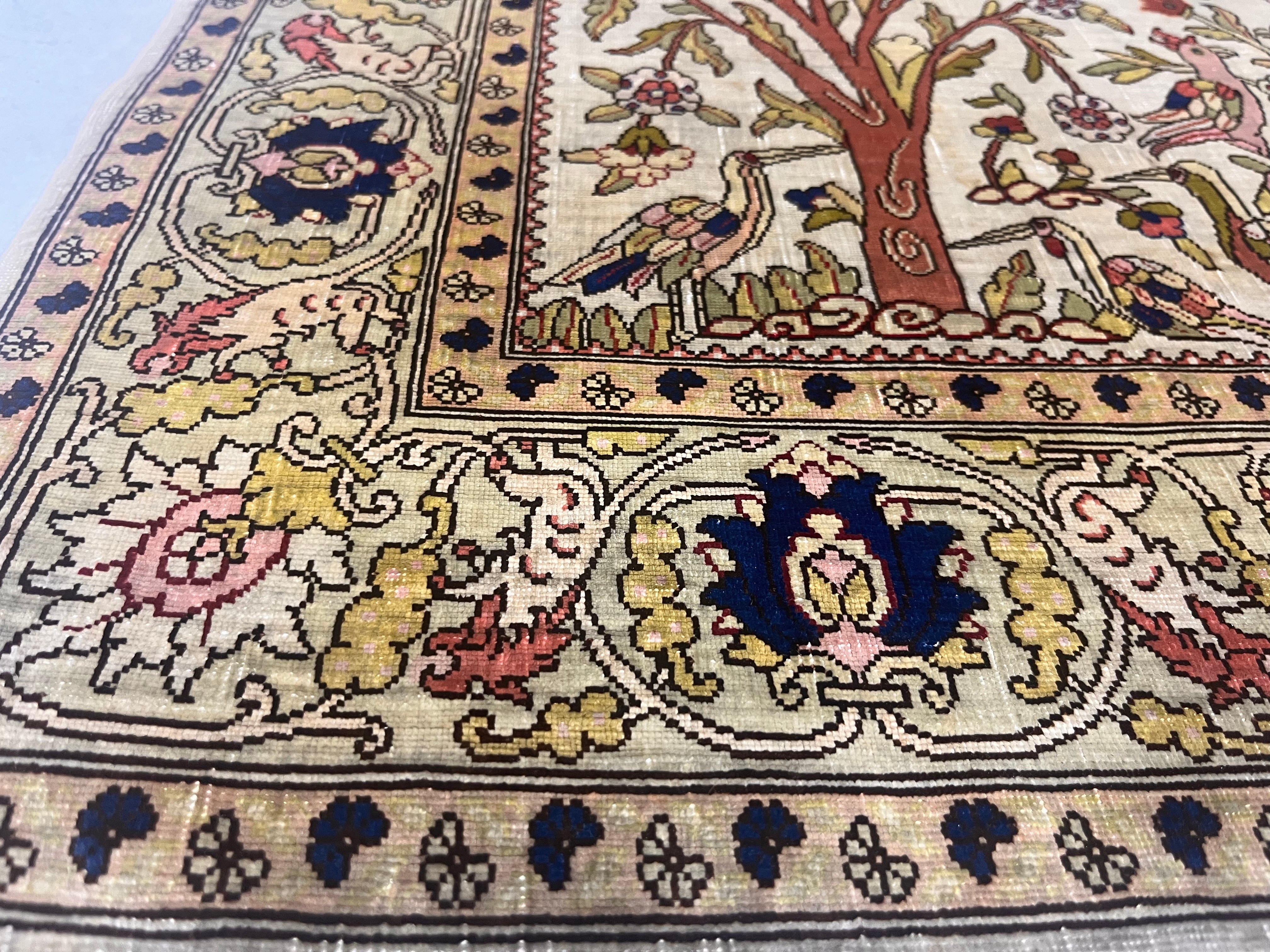 Extremely Fine Antique Silk Rug 2'0" x 3' 5''