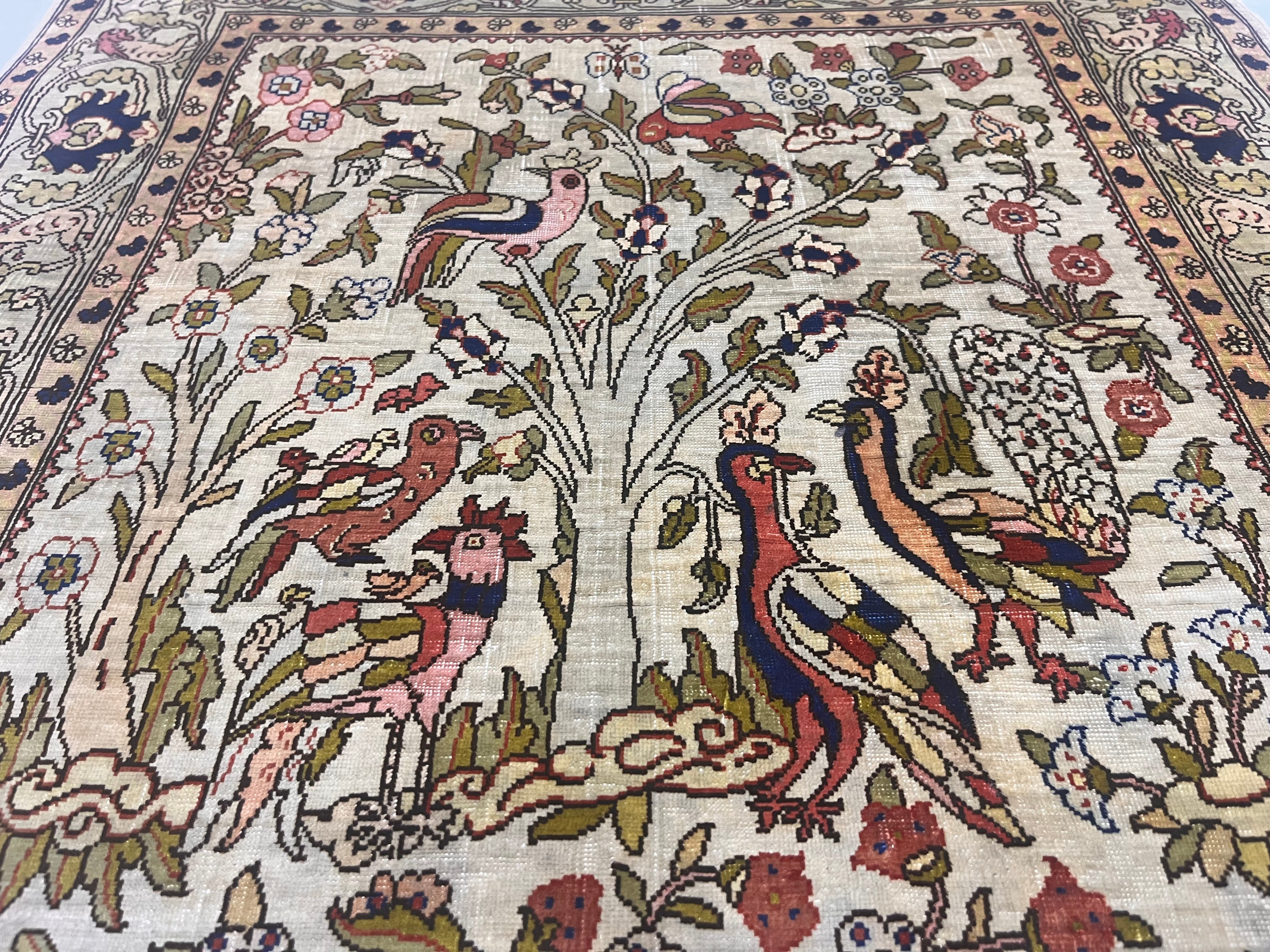 Extremely Fine Antique Silk Rug 2'0" x 3' 5''