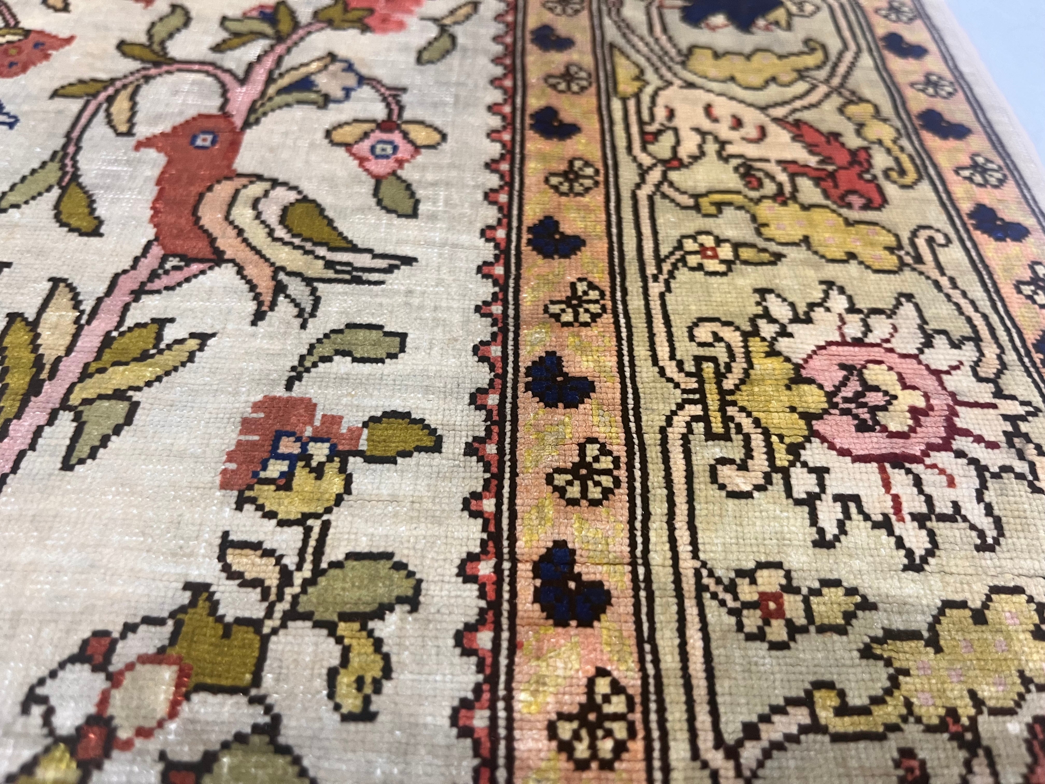 Extremely Fine Antique Silk Rug 2'0" x 3' 5''