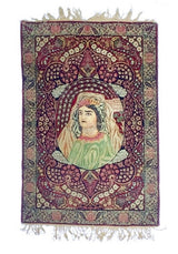 Antique Pictorial Lavar Kerman Mat 2' 0" x 3' 0"