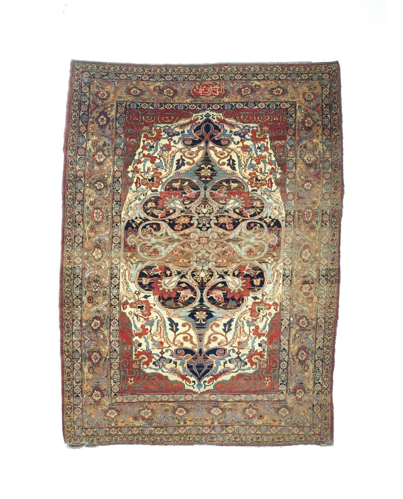Antique Persian Lavar Kerman Rug 5'5
