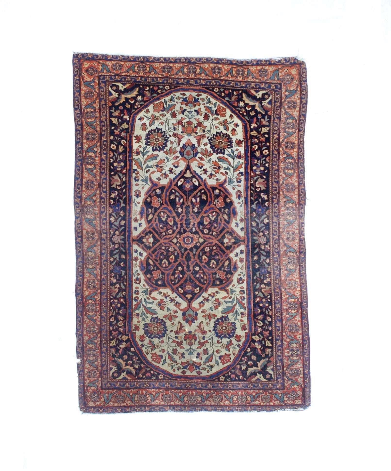 Antique  Farahan Sarouk Rug 4' 2" x 6' 6"