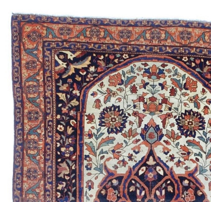 Antique  Farahan Sarouk Rug 4' 2" x 6' 6"