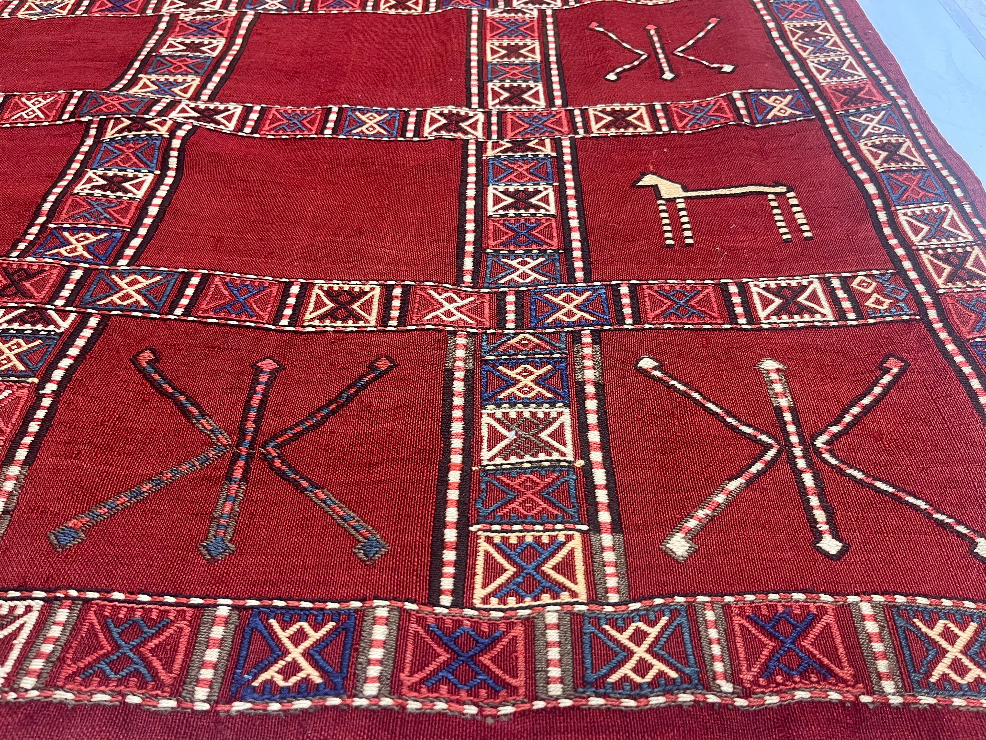 Antique Caucasian Verneh Kilim Rug 5'7" x 7' 0"
