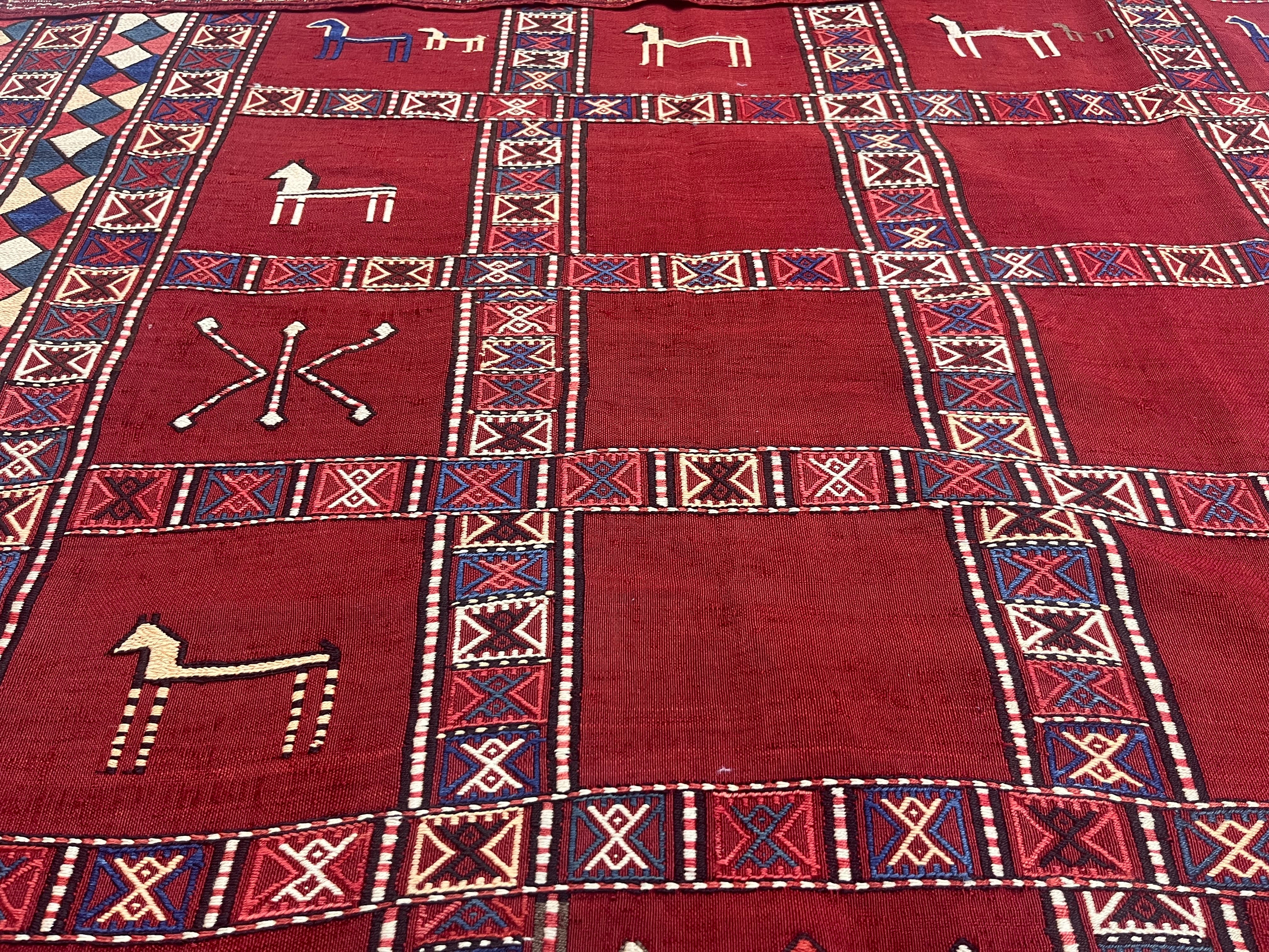Antique Caucasian Verneh Kilim Rug 5'7" x 7' 0"