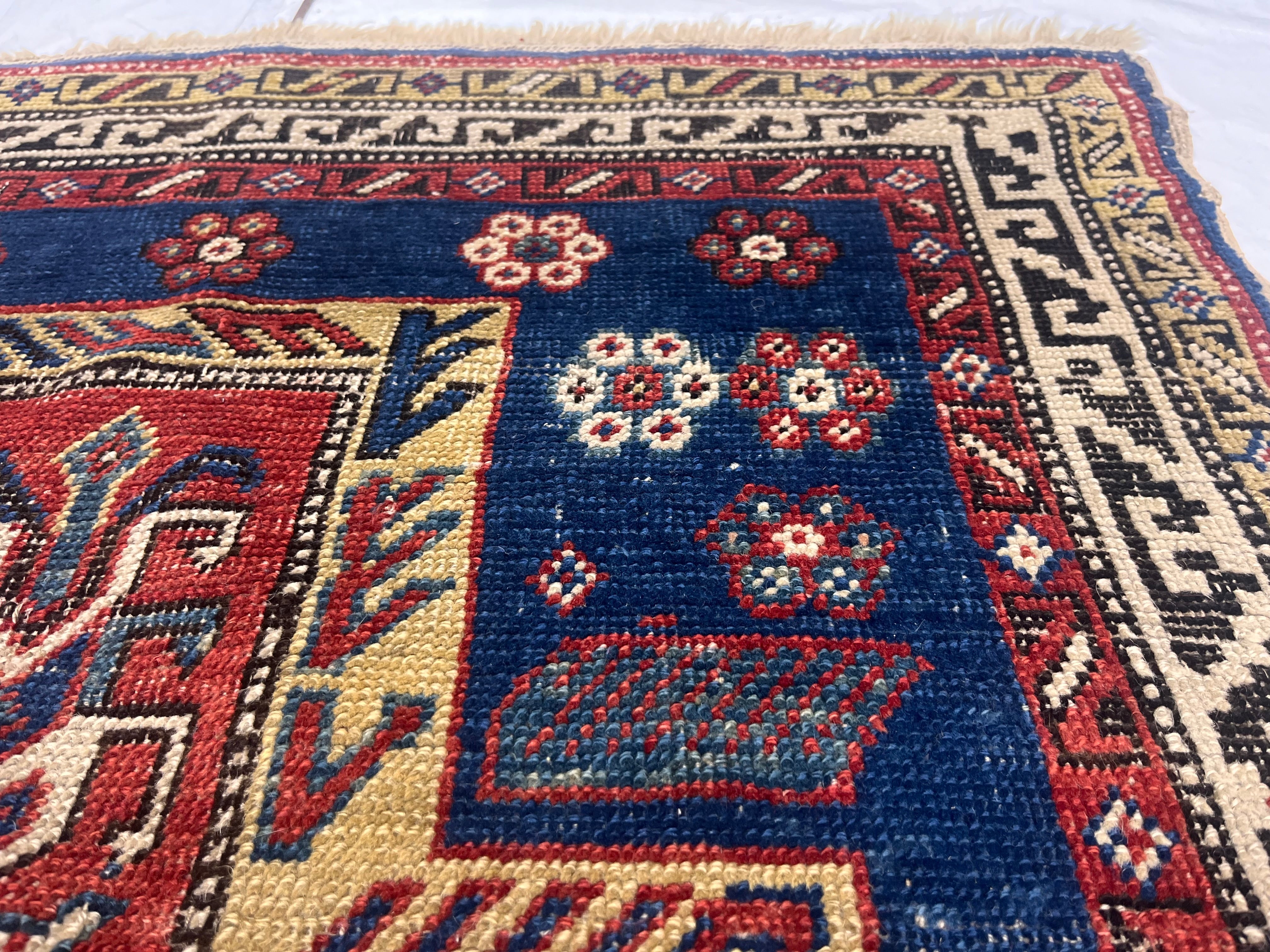 Fine Antique Caucasian Rug 3'0" x 4' 2''