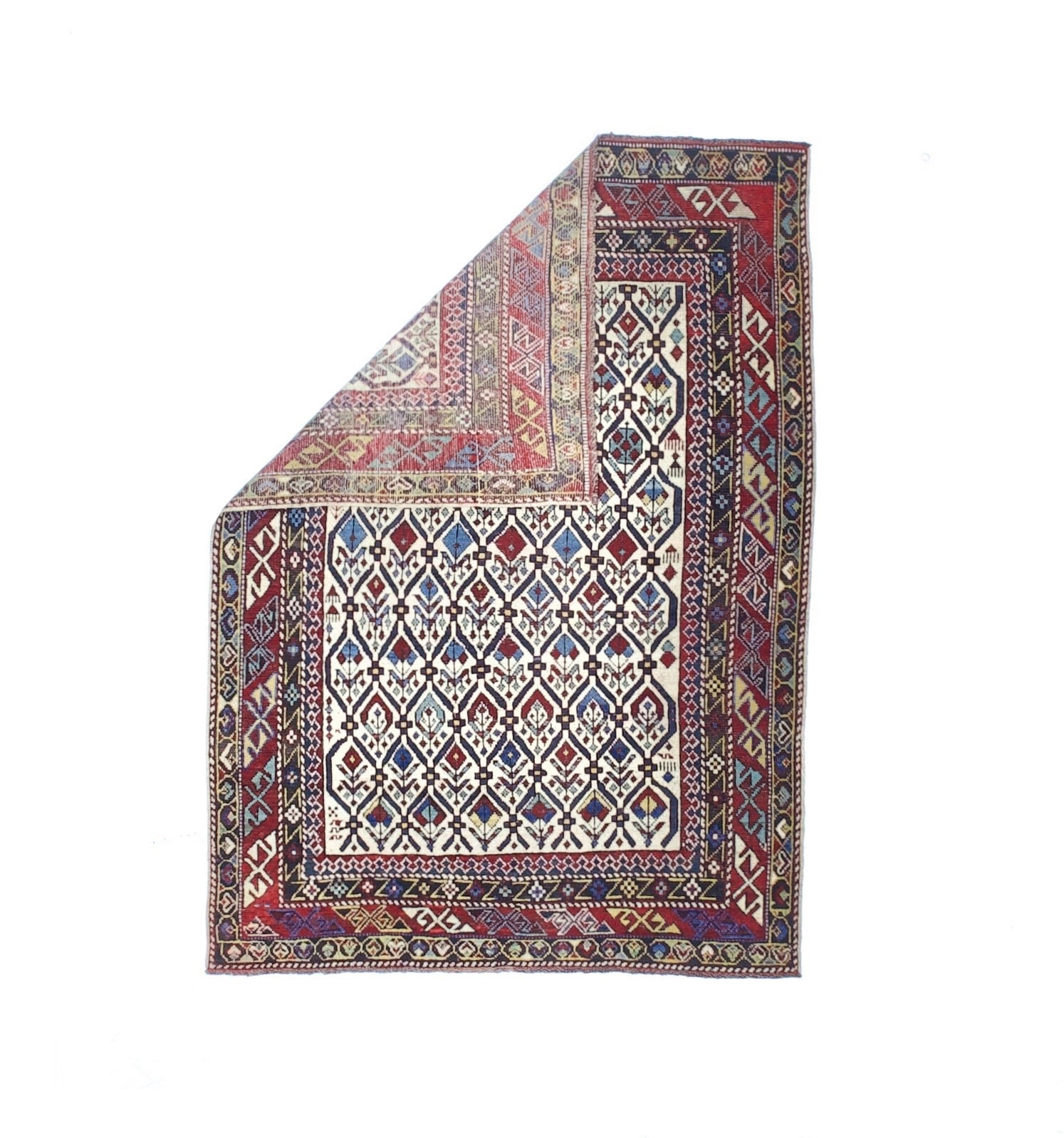 Antique Caucasian Shirvan Rug 3' 9" x 5' 2"
